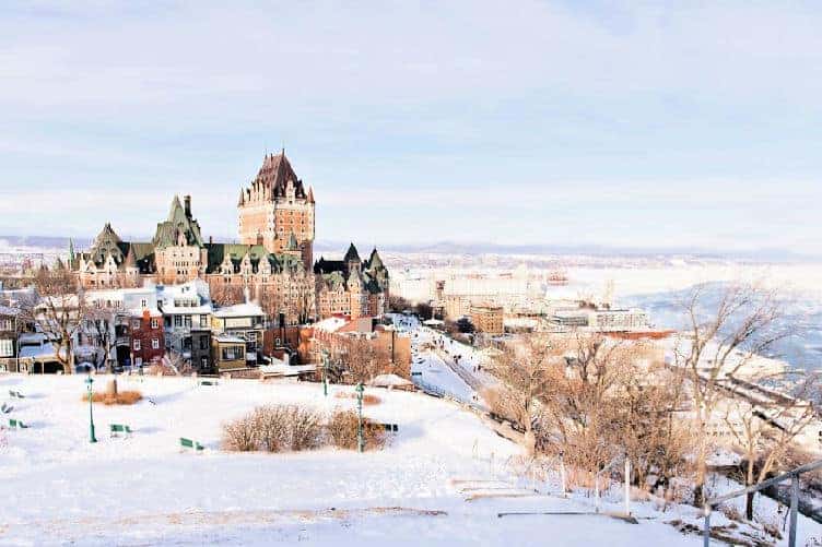 chateau frontenac Quebec city in winter