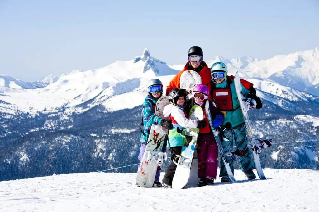 family skiing at whistler