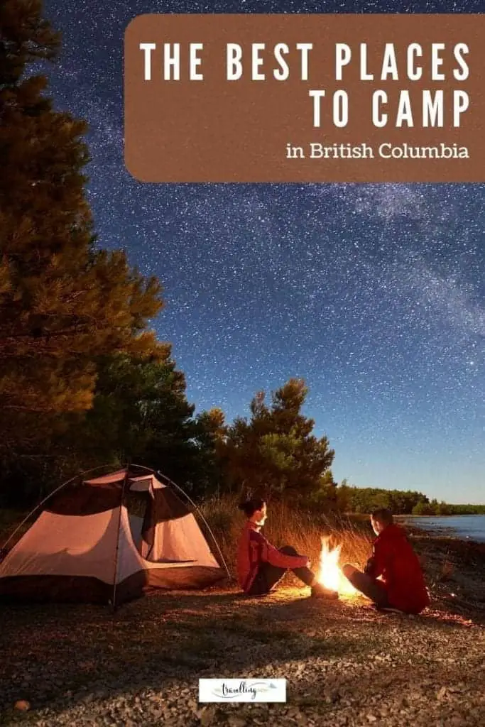 tents by a campfire at night in bc