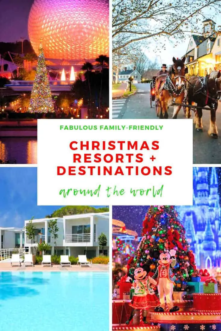 Looking to celebrate the holidays in festive family style? Here are 20 resorts and destinations from around the world making Christmas vacations for families affordable and fun. #christmas #christmasvacation #christmastravel #holidays #familytravel #bestresorts #besthotels