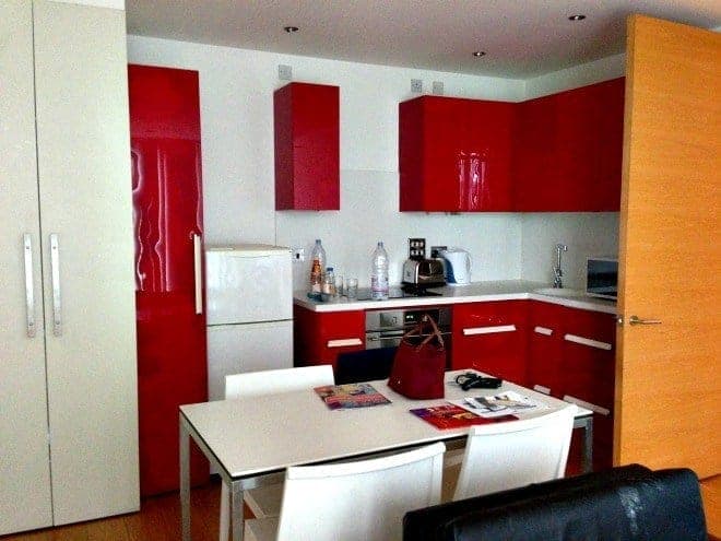 A handy, bright kitchen to make meal prep a breeze in our HouseTrip flat