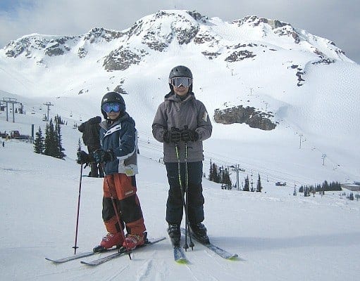 Kids skiing at Whistler