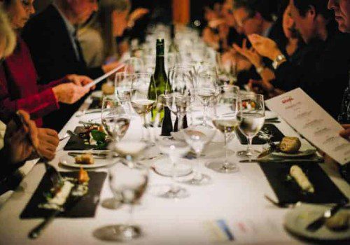 table and diners at whistler cornucopia