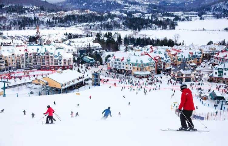 skiers on slopes of mont tremblant