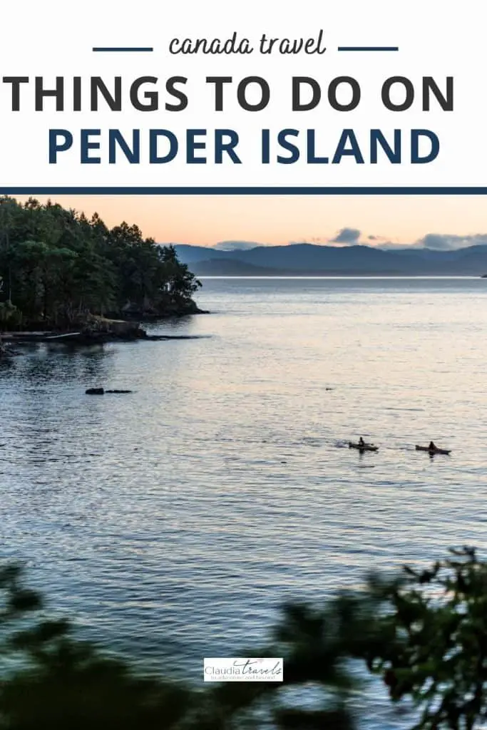 two kayakers on pender island