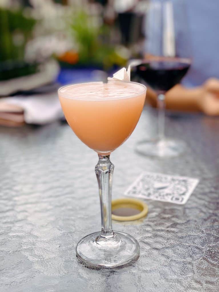 pink cocktail at raven room whistler
