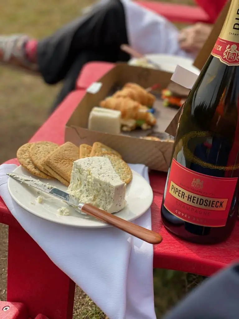 champagne picnic spread at jasper park lodge
