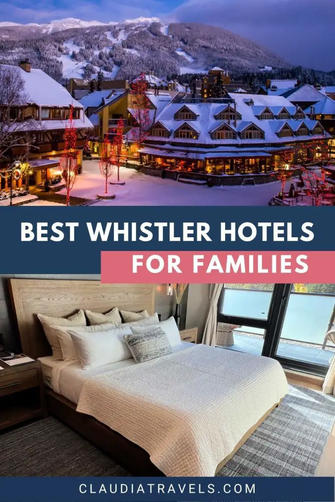 Whether you want ski-in ski-out or a hotel pool with a mountain view, we're sharing 8 of the best Whistler hotels for families to stay and play in any travel season. #whistler #familytravel