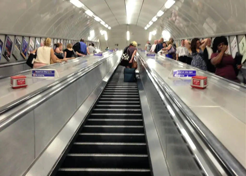 london subway escalator