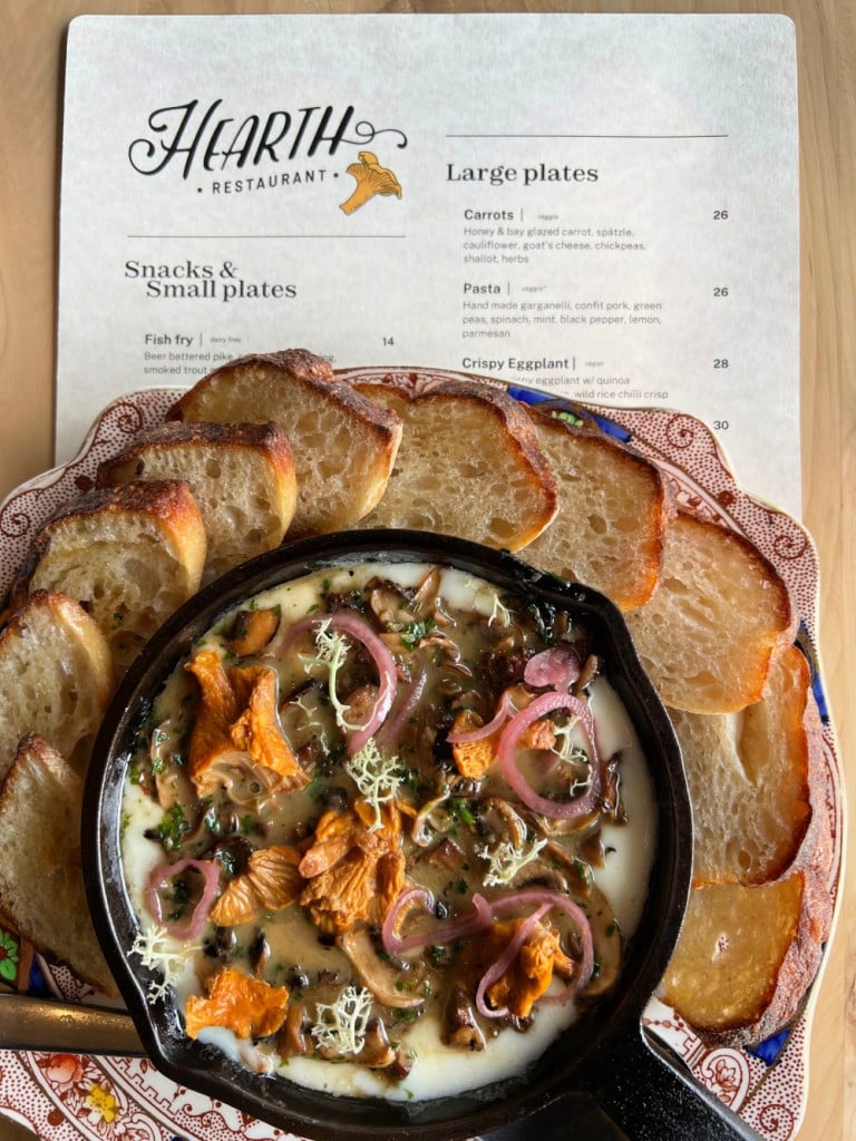 baked mushrooms at hearth in saskatoon