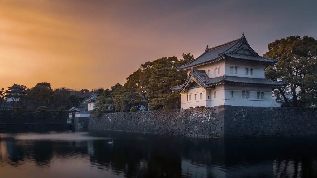 imperial palace at sunset