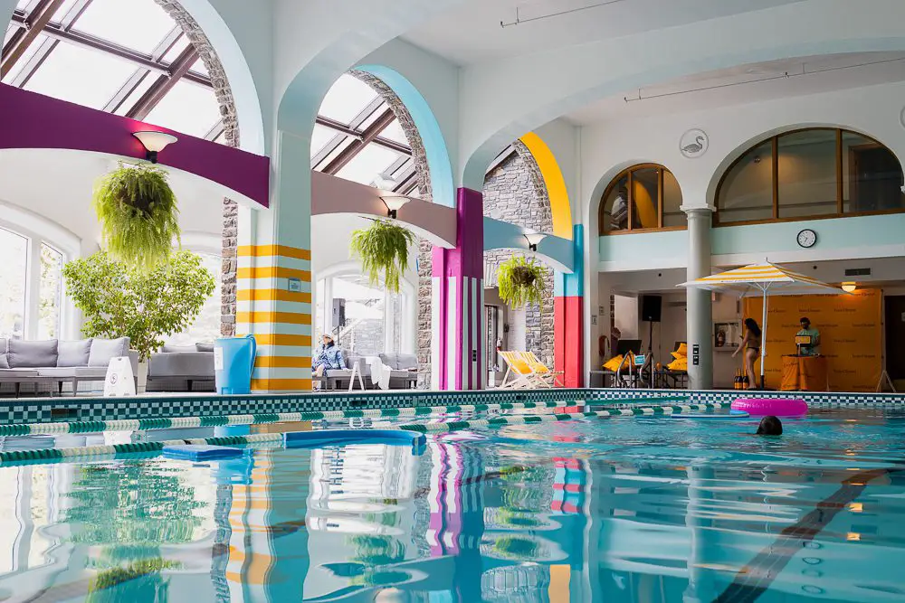 fairmont banff springs colorful indoor pool
