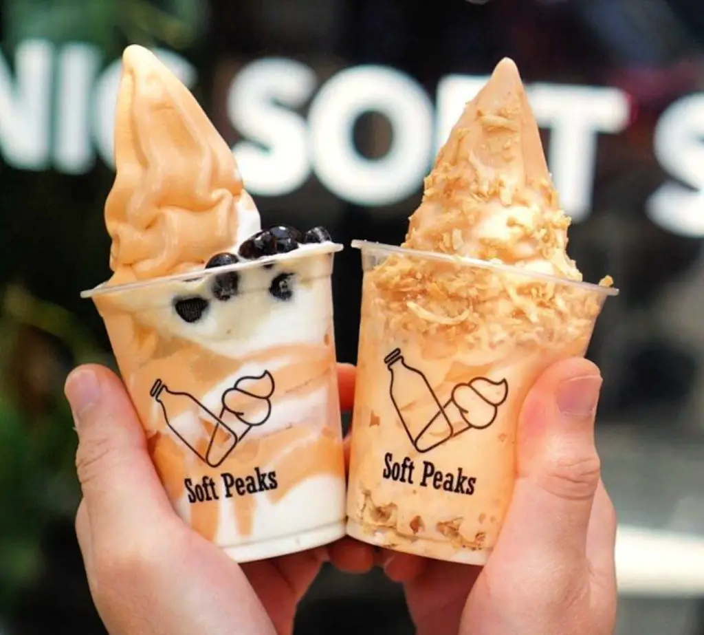 two cups of soft peaks ice cream