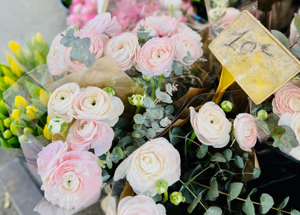 beautiful flowers at st Antoine market lyon