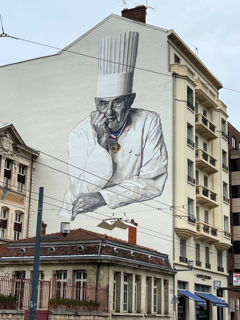 man myth legend Paul Bocuse on mural in lyon