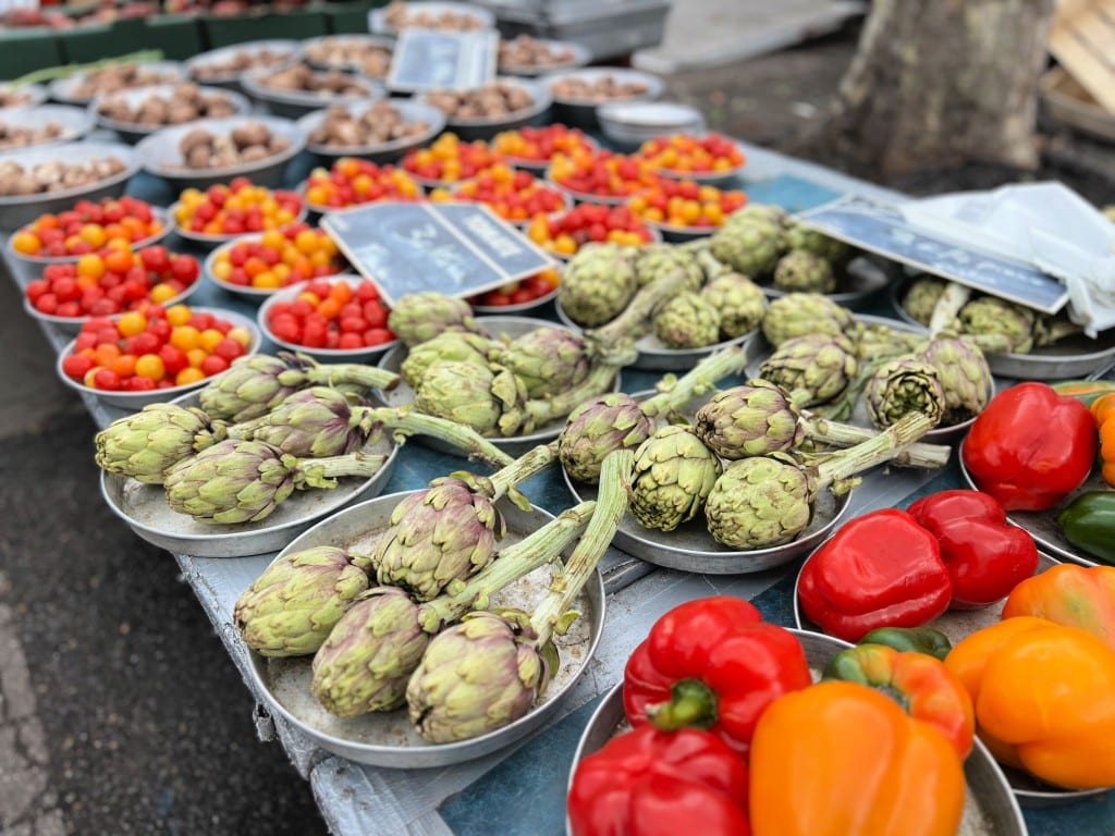 fresh vegetables at the st Antoine market lyon